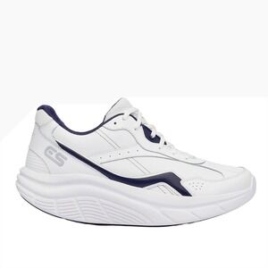ExerSteps Whirlwind Men White Navy Silver Rocker Bottom Walking Shoes SR207317 9